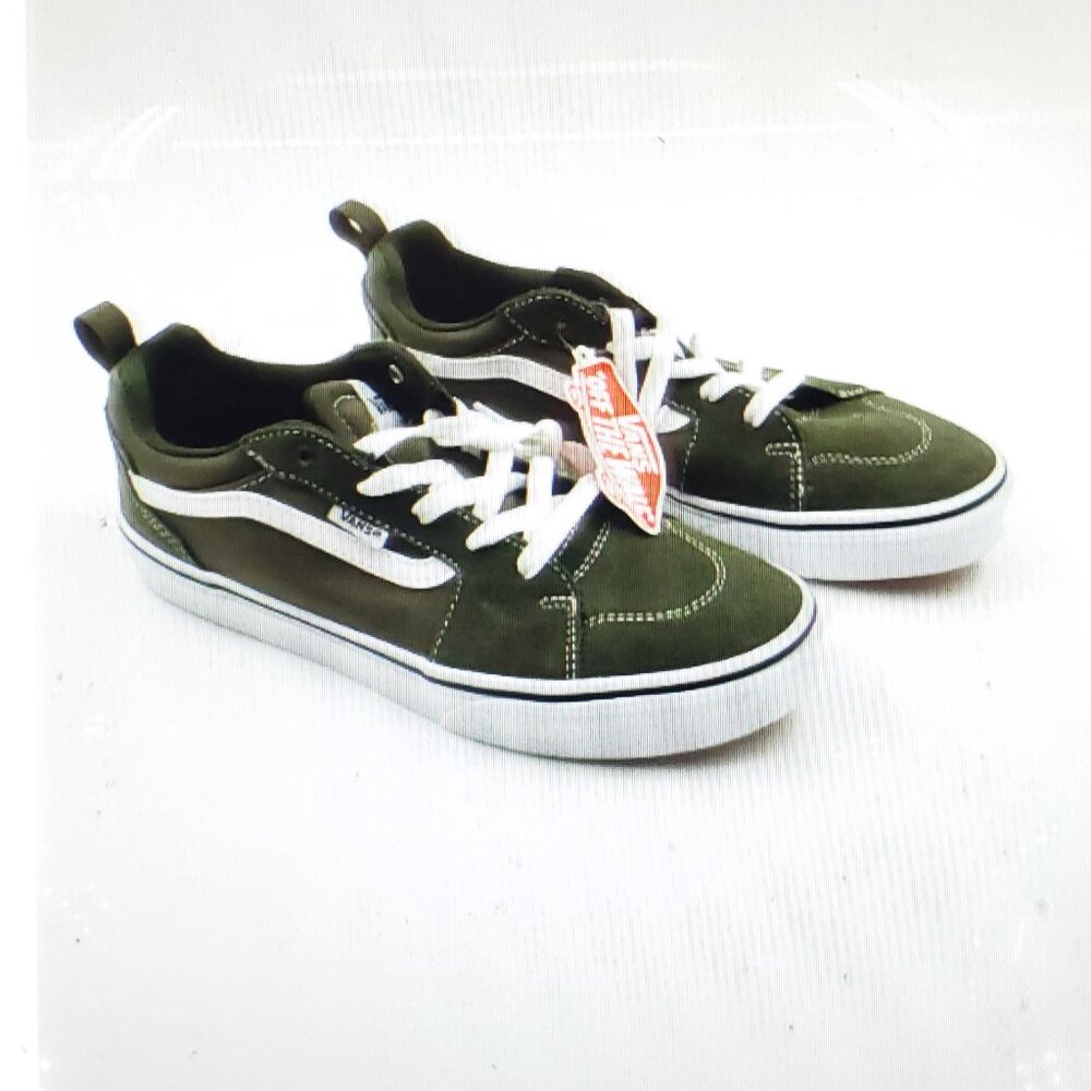 YOUTH'S VANS OFF THE WALL OLIVE GREEN OLD SKOOL SKATEBOARD SHOES - HAML14